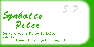 szabolcs piler business card